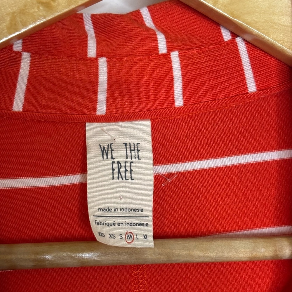 We The Free Can’t Fool Me Red and White Striped Blouse M - Picture 3 of 9